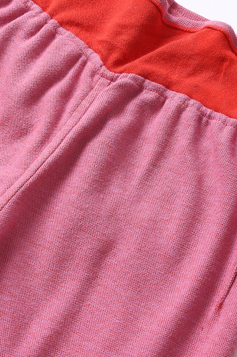 Reversible straight leg pants in cotton blend jacquard